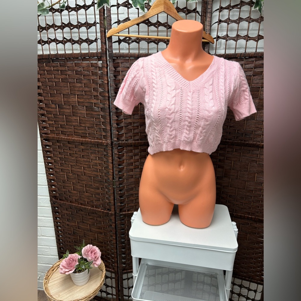 Hot and Delicious Pink Crochet Crop Top